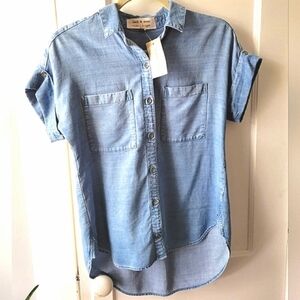 Cloth & Stone(from Sundance), Chambray Short Sleeve Button Front Shirt